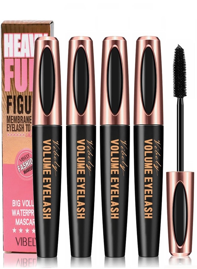 FYEBOO 4D Silk Fiber Lash Mascara Smudge-Proof Extension Voluminous Fiber Mascara Natural & Waterproof Mascara Long-Lasting No Flaking/No Clumping, All Day Exquisitely Full (4 Packs) - Image 1