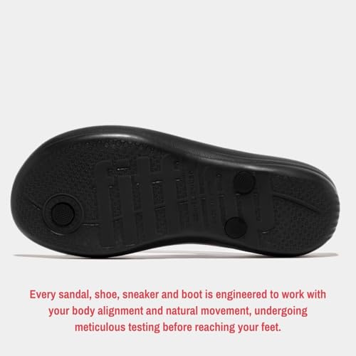 FitFlop Women's iQushion Sparkle Ergonomic Flip Flops for Walking, Lightweight Waterproof Cushioned Thong Sandals for Women, Non Slip Bottom and Arch Support, Rubber Beach Sandal, Black, 10 US - Image 5