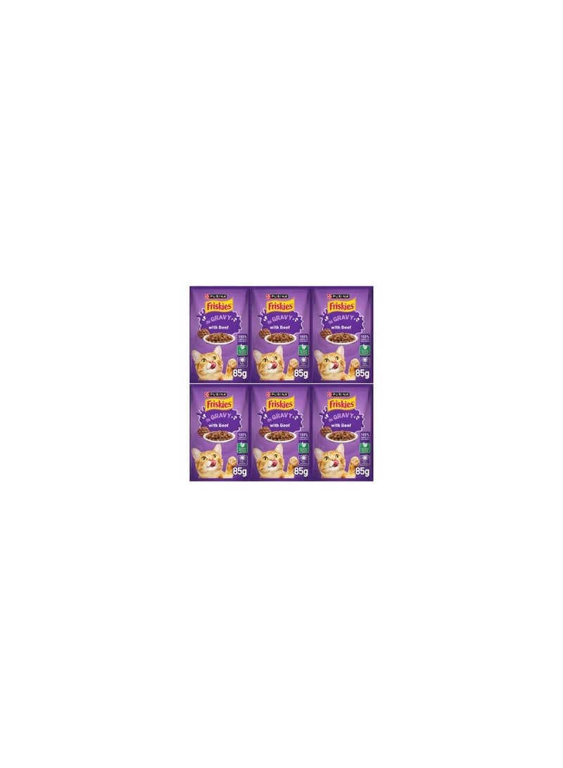 Friskies Friskies Wet Cat Food Pouch Meat 85g Pack of 6 