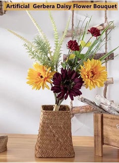 Kutis 1-Bouquet Artificial Gerbera Daisy Flower Bouquet/Gerbera Daisy Flower Decoration Bouquet/Barberton Daisy Bouquet Multicolor 18 x 47 Centimeter  - Image 1