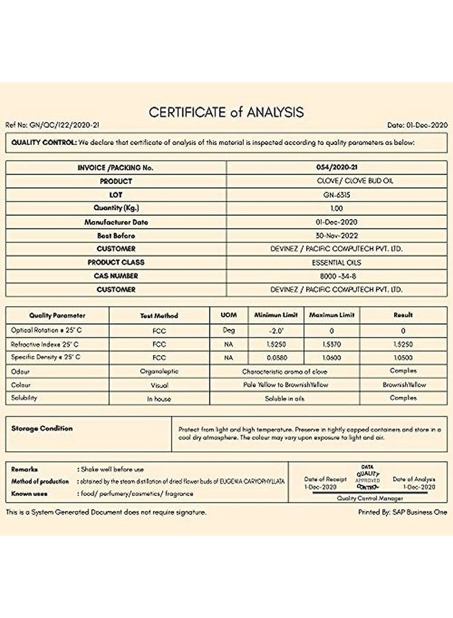 Devinez Clove Essential Oil 100% Pure l & Undiluted 250ml in Anodized Aluminum Bottle - Image 4