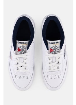 Reebok Kids Boy Club C 85 Lace Up Tennis Shoes, White  - Image 3