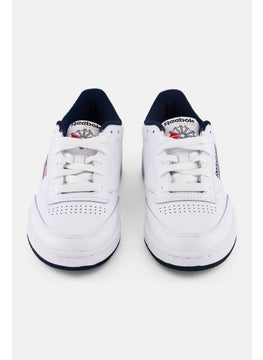 Reebok Kids Boy Club C 85 Lace Up Tennis Shoes, White  - Image 2