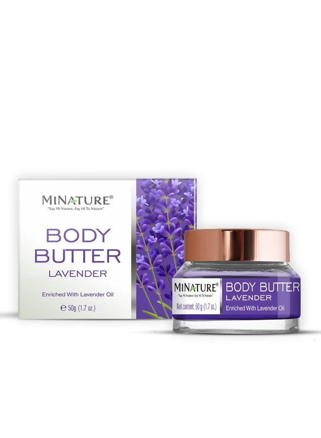 minature Body Butter - 50g (1.7oz) | Enriched with Lavender oil | Non-Greasy Moisturizer | Enriched with Lavender oil | Cruelty-Free| Light Weight - Image 1