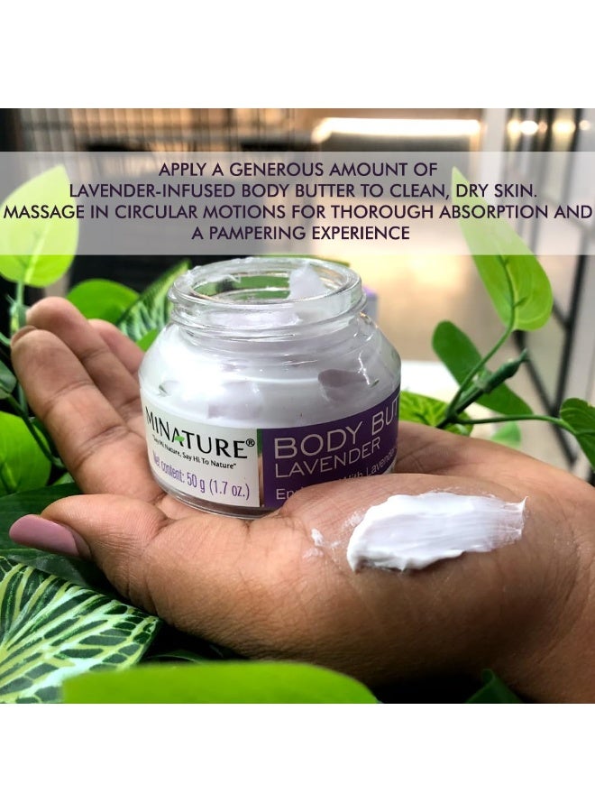 minature Body Butter - 50g (1.7oz) | Enriched with Lavender oil | Non-Greasy Moisturizer | Enriched with Lavender oil | Cruelty-Free| Light Weight - Image 4