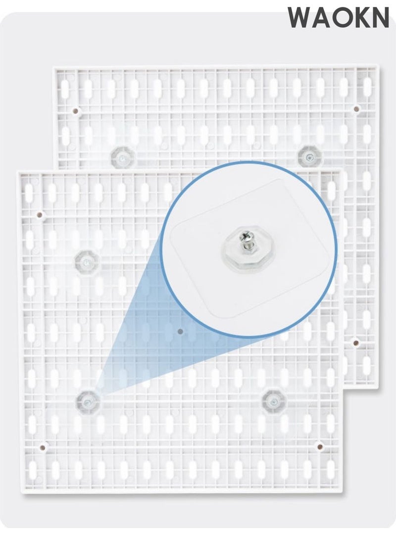 WAOKN 4-piece white nail board wall cabinet kit, wall cabinet storage rack display rack, modular wall mounted cabinet, no drilling accessory wall, with box and hook, nail board can be used for dormitory kitchen bathroom wall decoration. - Image 3