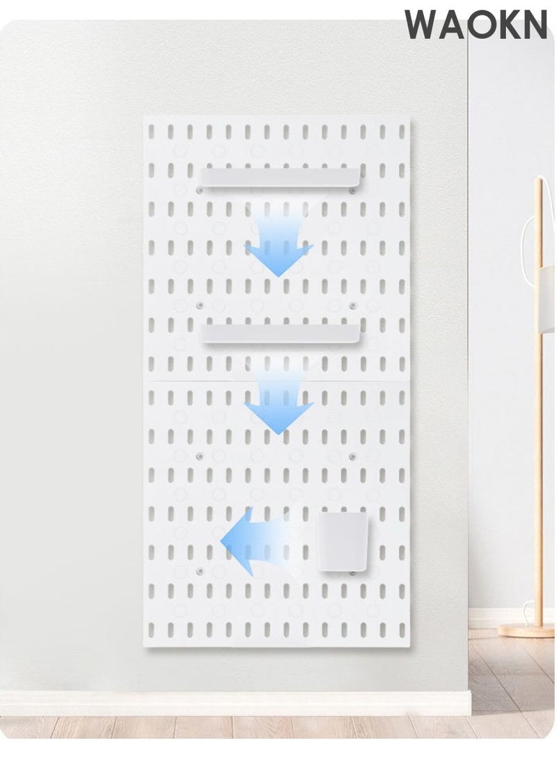 WAOKN 4-piece white nail board wall cabinet kit, wall cabinet storage rack display rack, modular wall mounted cabinet, no drilling accessory wall, with box and hook, nail board can be used for dormitory kitchen bathroom wall decoration. - Image 4