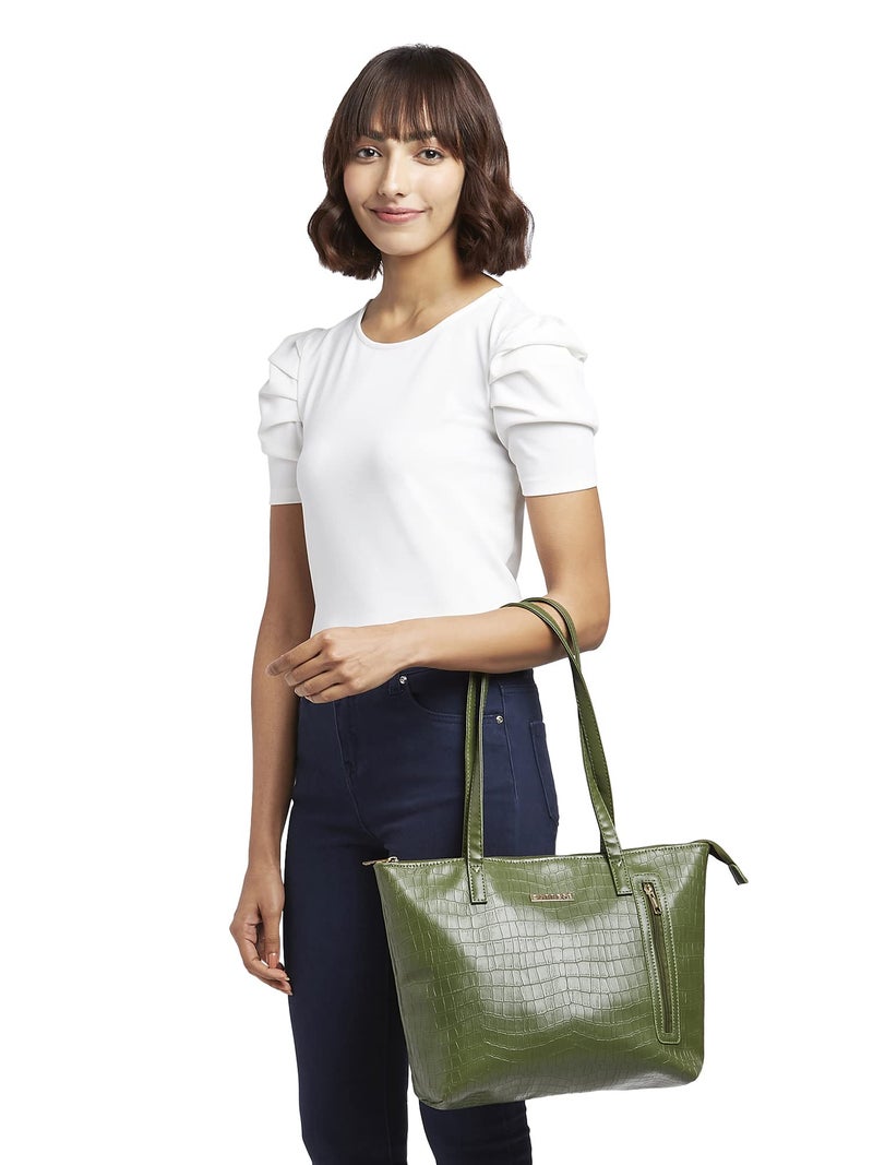 Caprese womens NATLIE T Large OLIVE Tote Bag - Image 5