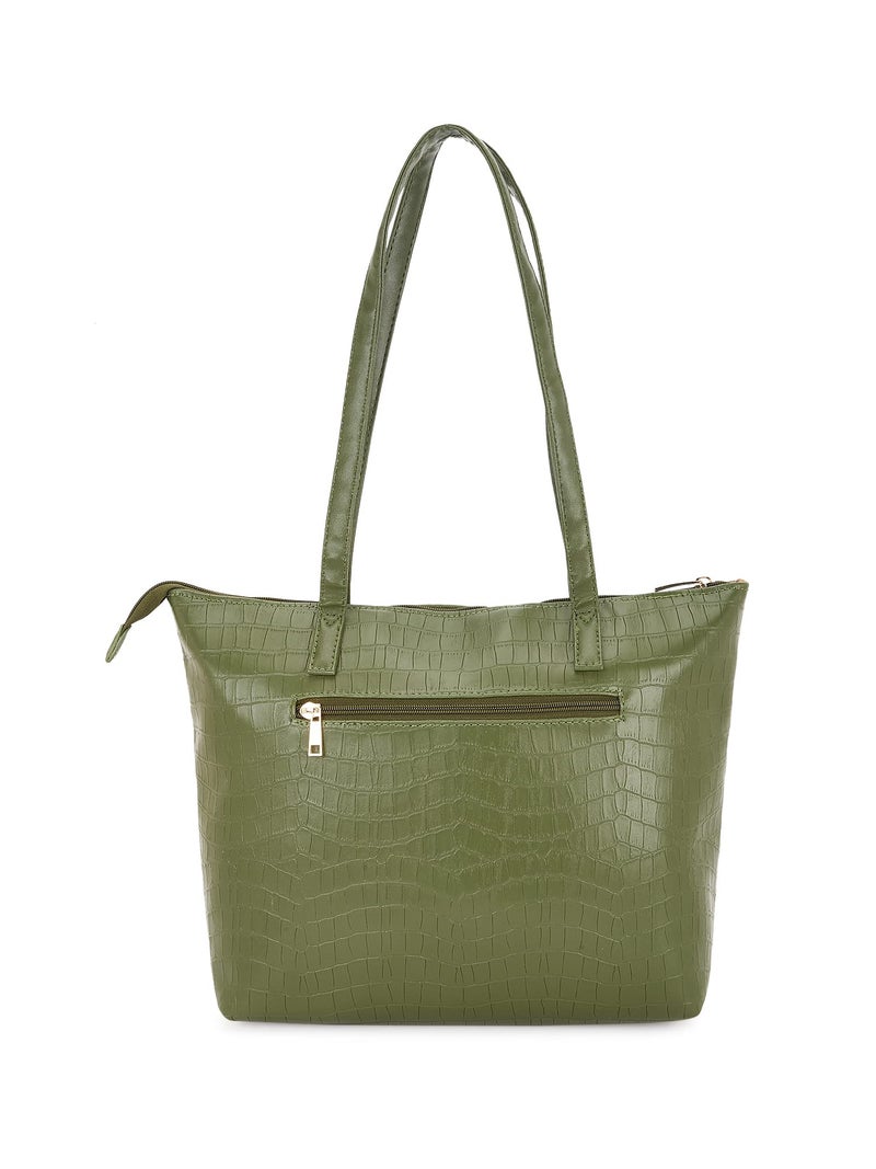 Caprese womens NATLIE T Large OLIVE Tote Bag - Image 3