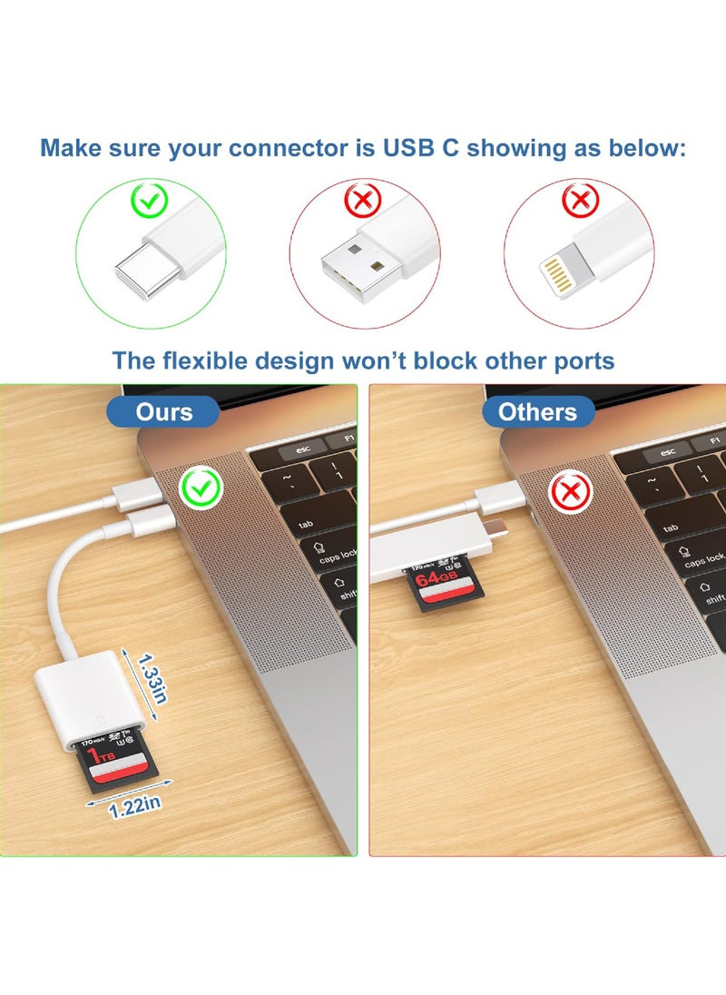 Rock Pow - USB C SD Card Reader USB 3.0 High Speed to SD Card Adapter for iPhone 15 Pro Max iPad Pro Trail Game Camera Viewer for MacBook Pro/Air iMac M1 M2 M3 Galaxy S23/S24 Android PhoneTablet - Image 1