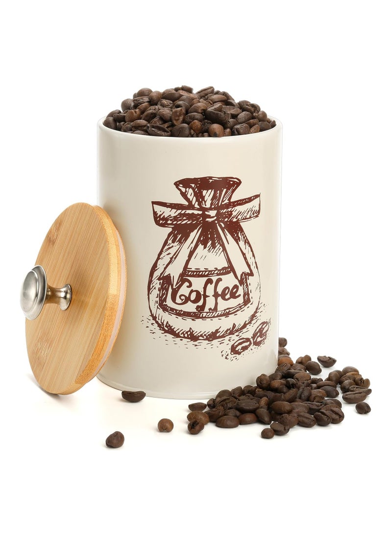 3-Piece Vintage Airtight Kitchen Containers Decorations with Lids Portable Coffee Tea Sugar Set Metal Canister Can Pot Decorative Kitchen Canister Jars Food Storage (Beige) - Image 2