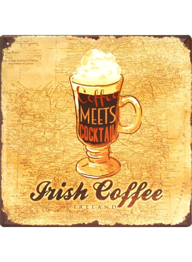 الكوتش لوحة معدنية ديكورية بتصميم قهوة أيرلندية – Coffee Meets Cocktail