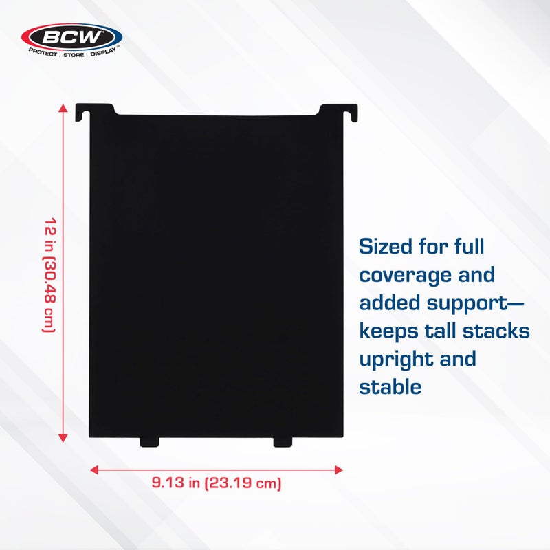 BCW Magazine & Document Bin Partitions - 3 Pack | Smooth Black Plastic Finish, Works With Adhesive Labels | Magazine Dividers Fit Magazine & Document Bin | Magazine Storage Accessories - Image 3