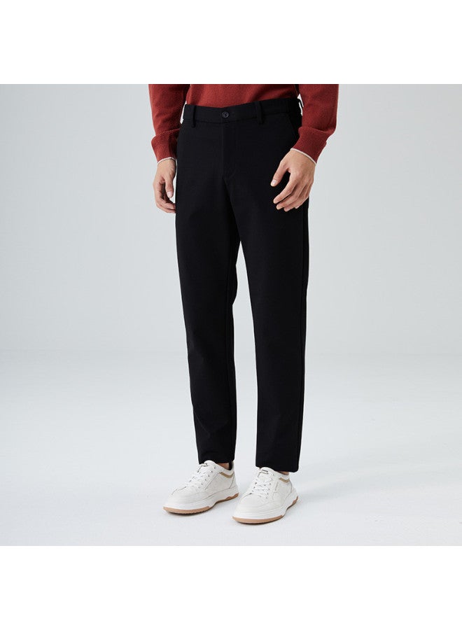 Septwolves Men's Knit Casual Pants For Winter, Business Casual, Executive Commute, Warm And Comfortable Slim-fit Stretch Trousers - Image 3
