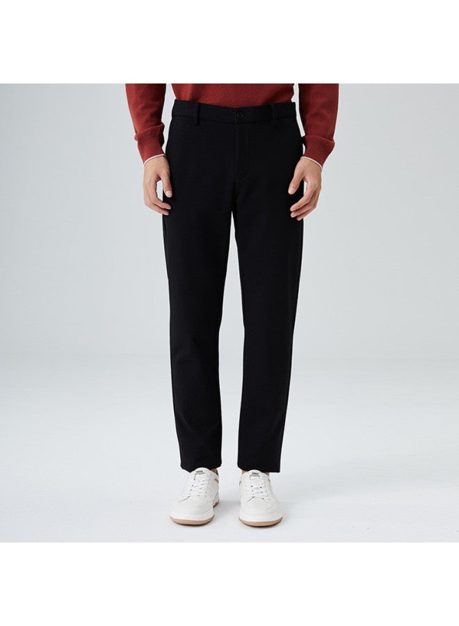 Septwolves Men's Knit Casual Pants For Winter, Business Casual, Executive Commute, Warm And Comfortable Slim-fit Stretch Trousers - Image 2