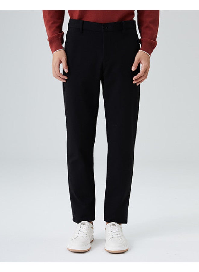 Septwolves Men's Knit Casual Pants For Winter, Business Casual, Executive Commute, Warm And Comfortable Slim-fit Stretch Trousers - Image 1