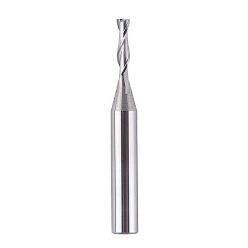 SpeTool CNC Spiral Router Bits with Up Cut 1/8 inch Cutting Diameter, 1/4 inch Shank HRC55 Solid Carbide End Mill for Wood Cut, Carving - Image 1