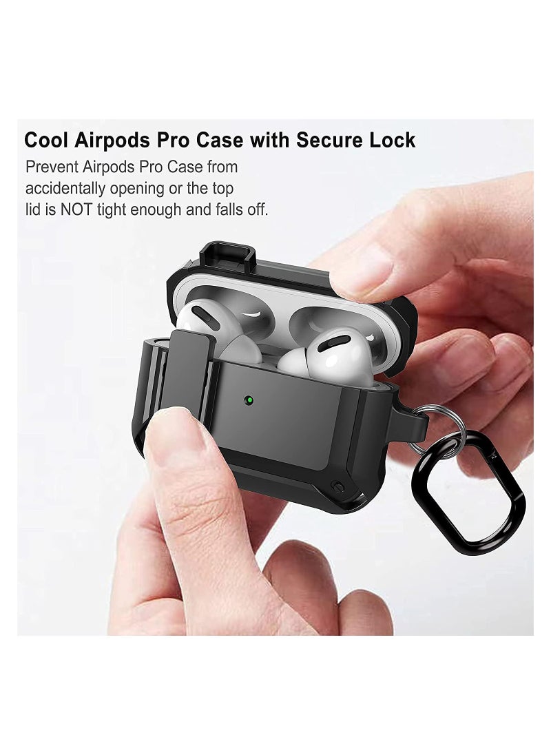 ELTRAZONE - Upgraded [Secure Lock] Armor Airpod Pro Case, Fibuntun Shockproof AirPods Pro Cover Cool iPod Pro Case Designed for Apple Air Pod Wireless Pro Cases for Men Women - Image 1