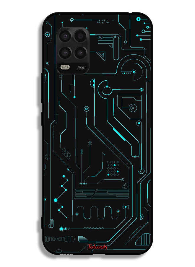 Tolwak - Xiaomi Mi 10 Lite 5G Protective Case Cover Digital Art Circuits Minimalism Multiple Display - Image 1
