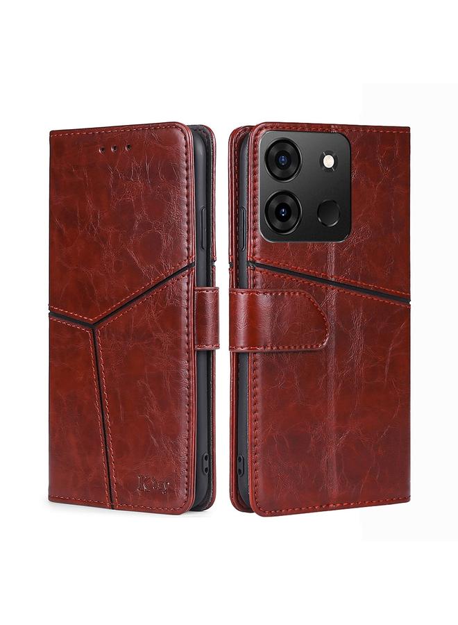Zaboon Case For Infinix Smart 7 Geometric Stitching Flip Leather Phone Case - Image 1