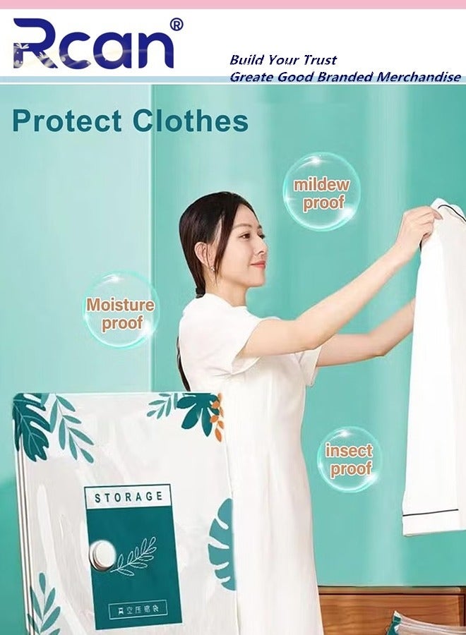 Rcan Premium Plastic Vacuum Seal Bag Reusable Vacuum Storage Bags with Hand Pump Double Zip Seal Special Grip Clip Vacuum Bags for Clothes Mattress Blanket Duvets Pillows Quilt Travel  - Image 4