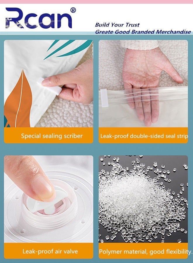 Rcan Premium Plastic Vacuum Seal Bag Reusable Vacuum Storage Bags with Hand Pump Double Zip Seal Special Grip Clip Vacuum Bags for Clothes Mattress Blanket Duvets Pillows Quilt Travel  - Image 5