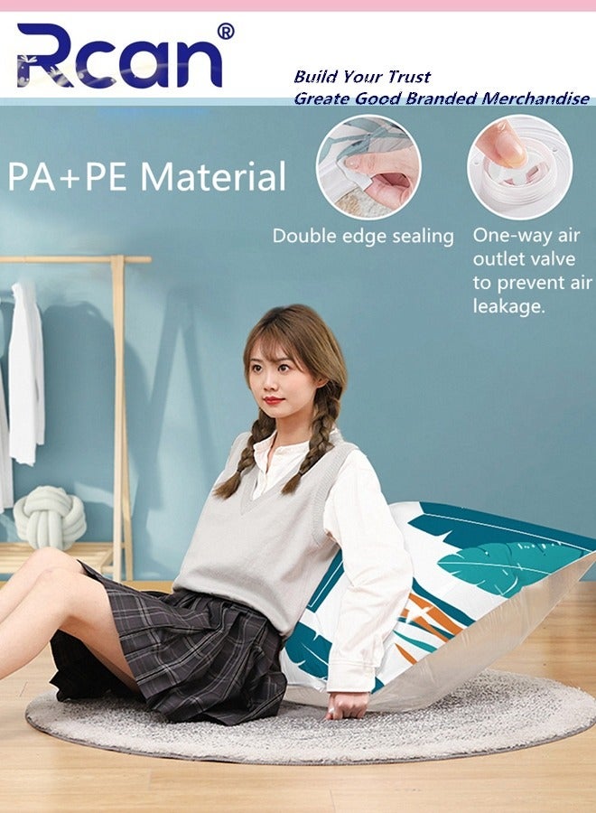 Rcan Premium Plastic Vacuum Seal Bag Reusable Vacuum Storage Bags with Hand Pump Double Zip Seal Special Grip Clip Vacuum Bags for Clothes Mattress Blanket Duvets Pillows Quilt Travel  - Image 2