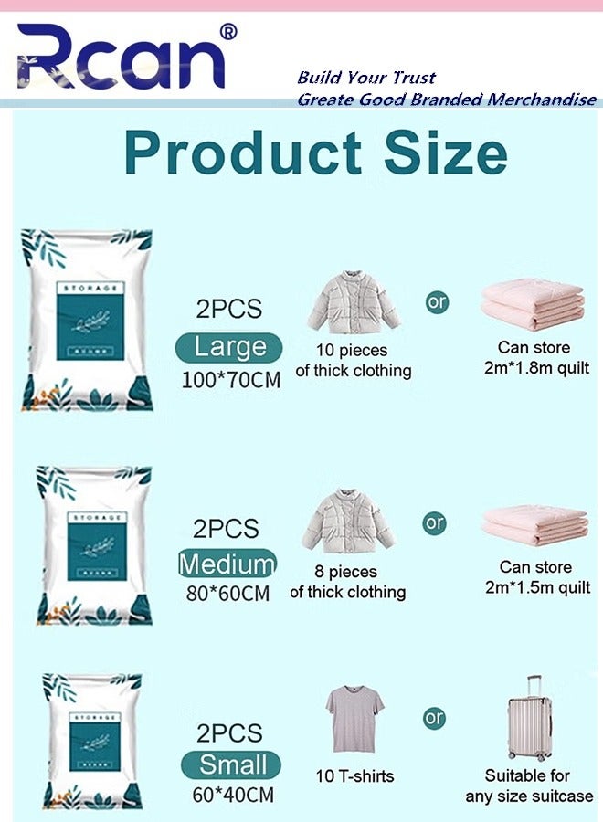Rcan Premium Plastic Vacuum Seal Bag Reusable Vacuum Storage Bags with Hand Pump Double Zip Seal Special Grip Clip Vacuum Bags for Clothes Mattress Blanket Duvets Pillows Quilt Travel  - Image 3