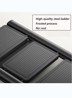 SUNRISE 3 Step Folding Step Stool,Steel Metal Step Stools Non-Slip Pedal,Small Portable Ladder Kitchen Lightweight Home Office Ladders  - Image 3