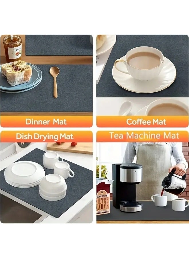 1pc, Tray Drying Mat, Geometric Soft Diatomal Technology Cloth Drainage Mat, Anti-slip Super Absorbent Wear-resistant Coffee Machine Pad, Table Mat, Patio Table Decoration, Drain Mat, Household Kitchen Supplies - Image 4
