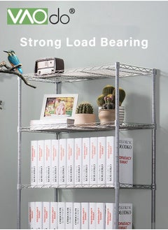 VAOdo 4 Tier Metal Frame Storage Shelf Unit Floor to Ceiling With Casters Easy Installation Finishing Rack Home Kitchen Office Garage Laundry Bathroom  - Image 5