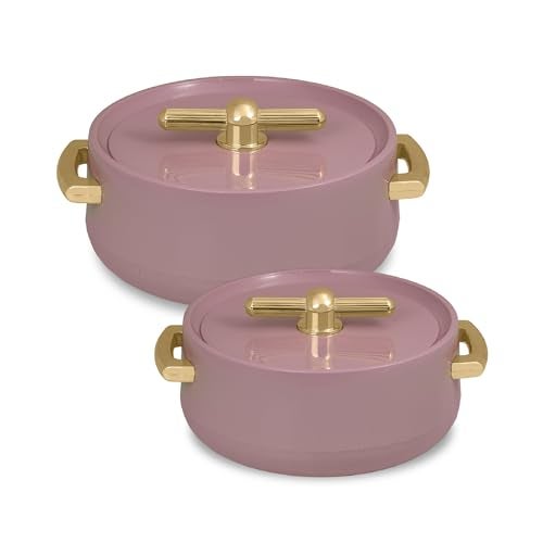 SELVEL Elegance Casserole | Advanced PU Insulation | Elegant Design Hot Pot | Hot Case Keeps Food Hot & Fresh for Hours | Serve Chapati, roti, Biryani and More (Royal Purple, Set Of 2 (1200 Ml & 700 Ml)) - Image 1
