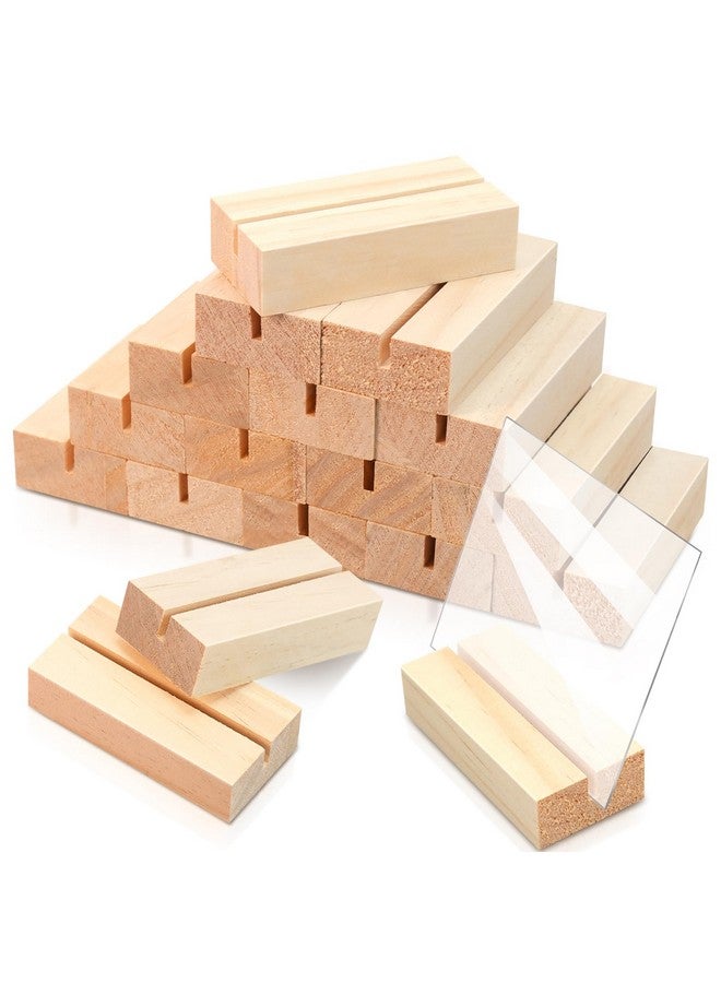ISusser ISUSSER 15 Pieces Wood Table Number Stands Wood Place Card Holders Picture Holder Acrylic Sign Holdersr for Ceremony Birthday Party Home Decoration - Image 1