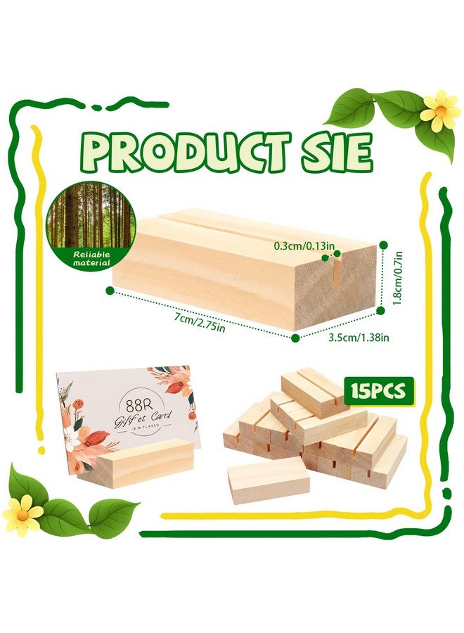 ISusser ISUSSER 15 Pieces Wood Table Number Stands Wood Place Card Holders Picture Holder Acrylic Sign Holdersr for Ceremony Birthday Party Home Decoration - Image 2