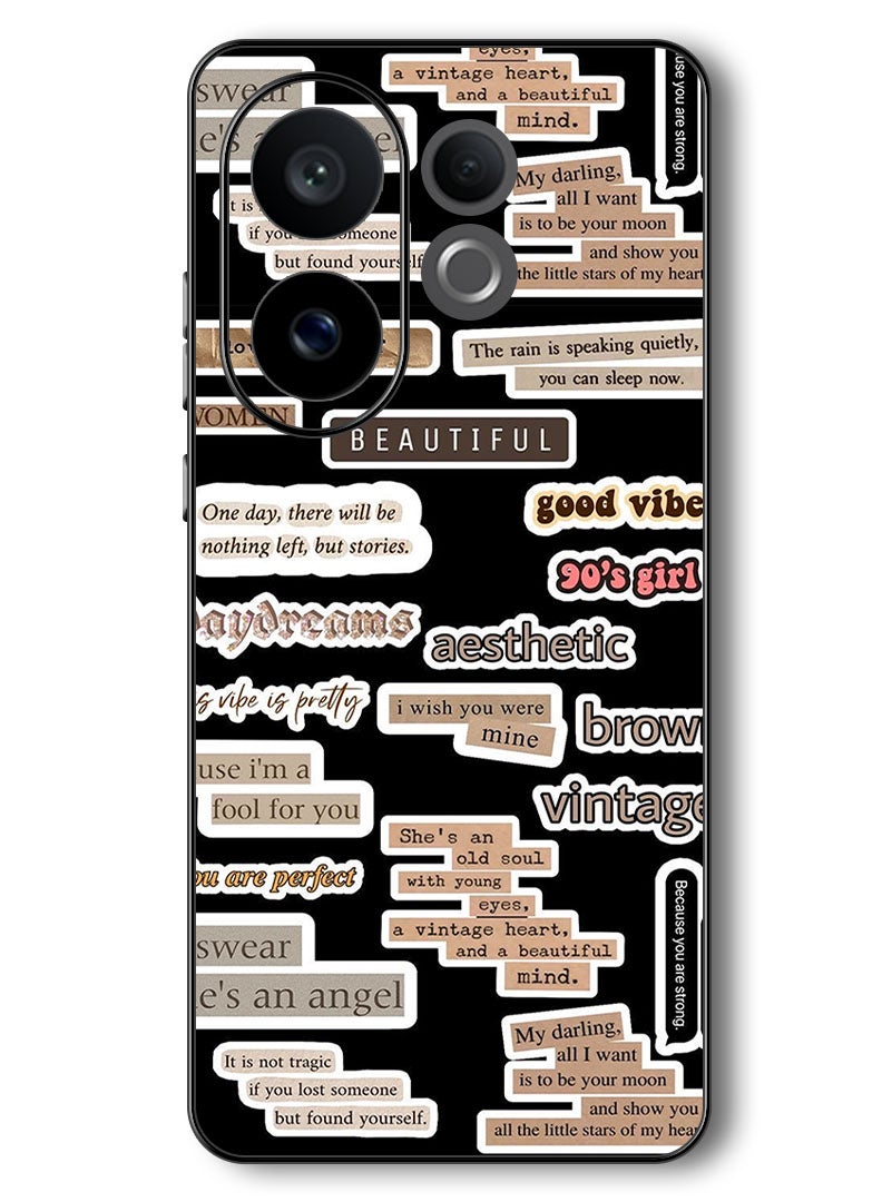 Theodor Case Compatible with Vivo V60 6.77 Inch Protection Shockproof Bumper Cover Beautiful Quote - Image 1