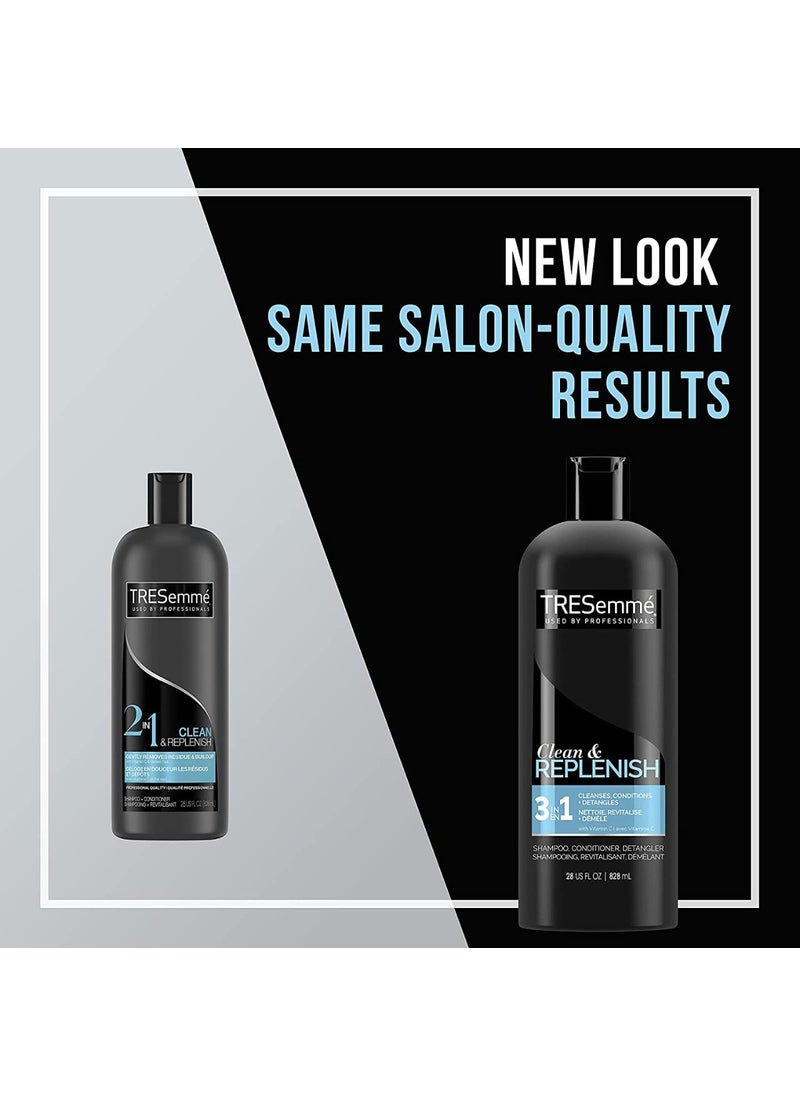 Tresemme TRESemme 3 in 1 Clean  Replenish Shampoo Conditioner  Detangle 828 ml 28 oz Packaging May Vary  - Image 4