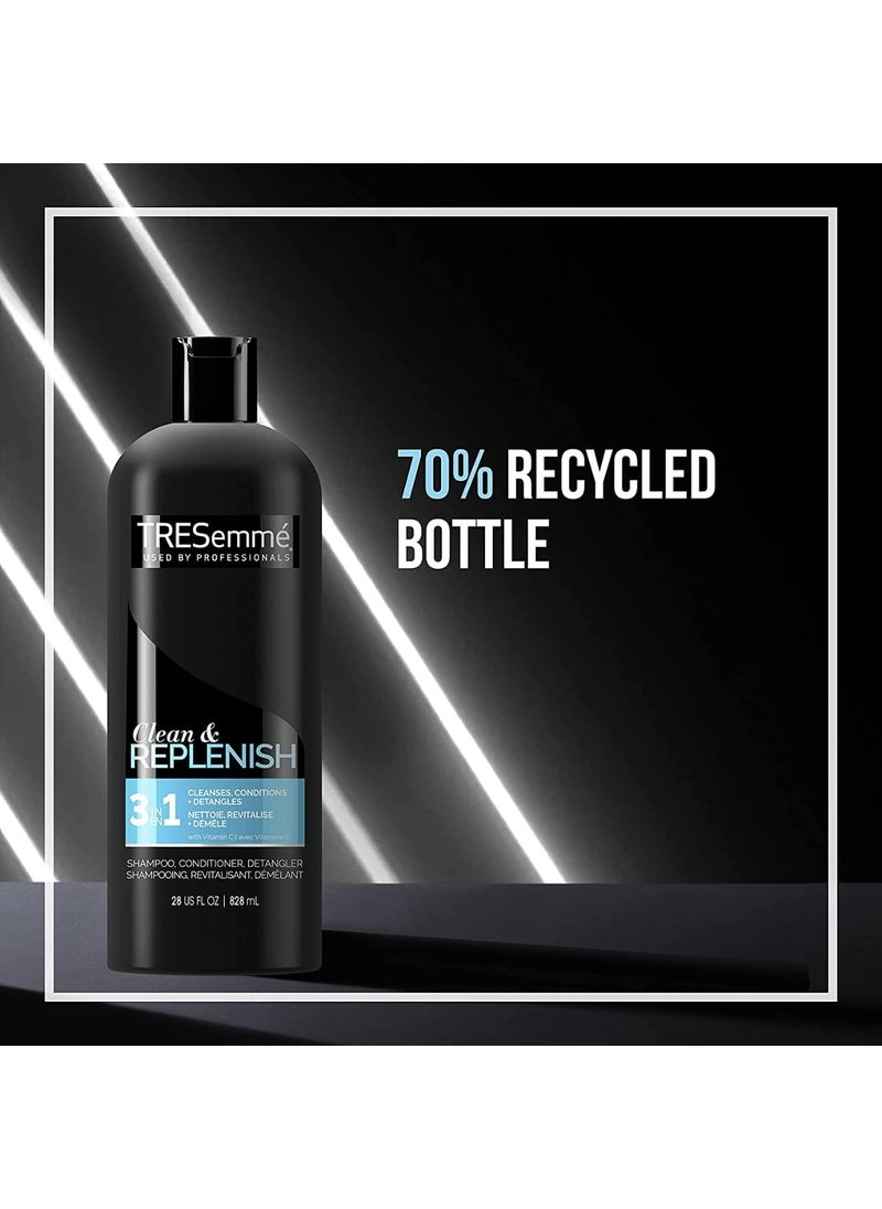 Tresemme TRESemme 3 in 1 Clean  Replenish Shampoo Conditioner  Detangle 828 ml 28 oz Packaging May Vary  - Image 5