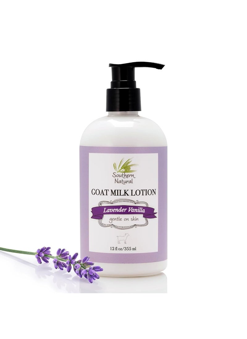 southern natural Southern Natural Goat Milk Lotion – Nourishing Face, Body & Hand Moisturizer for Dry & Sensitive Skin - Hydrating Cream, Gentle Skincare for Soft & Smooth Feel - Lavender Vanilla Scent - 12oz 
