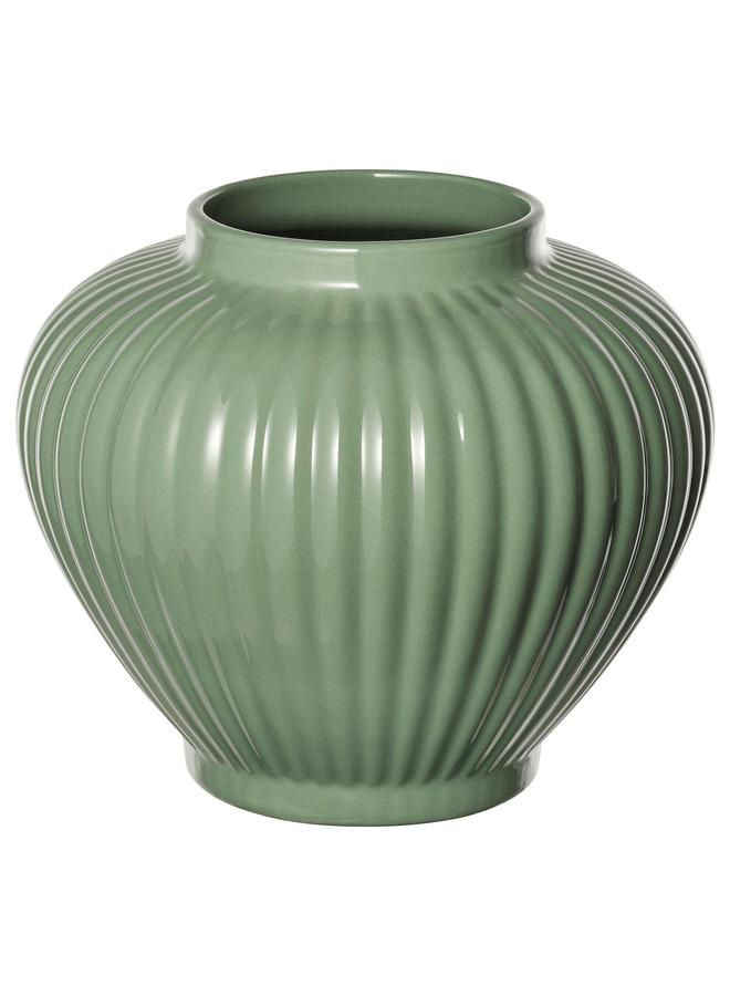 Green Tiger Vase, Grey-Green, 20 Cm - Image 1