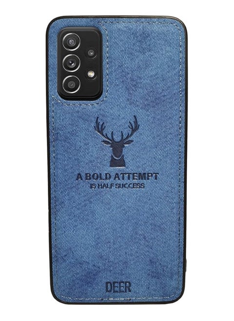 Digital Luxury Soft Texture Patterned Dirt-Resistant Anti-Shock Anti-Fingerprint Full Body TPU Case for Samsung A52 (Blue)