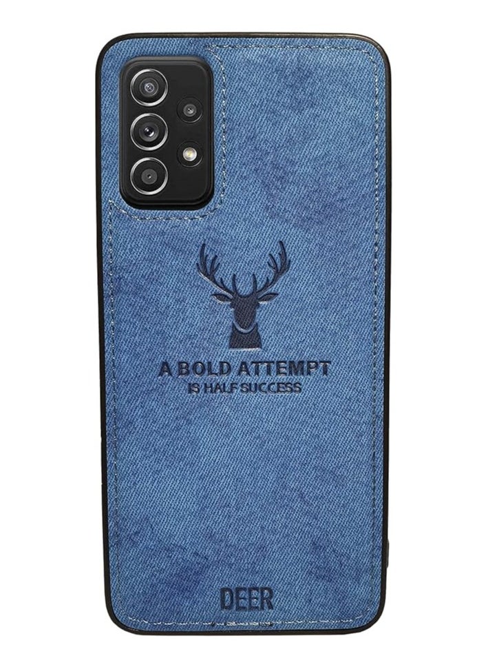 Digital Luxury Soft Texture Patterned Dirt-Resistant Anti-Shock Anti-Fingerprint Full Body TPU Case for Samsung A52 (Blue)
