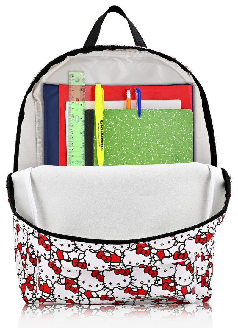 Fast Forward Sanrio Hello Kitty Backpack for Girls, Boys, Women, Men, Adults, Unisex | Cute PU Leather Large Travel Backpack Purse Shoulder Purse | Hello Kitty Bag and Accessories - Image 4