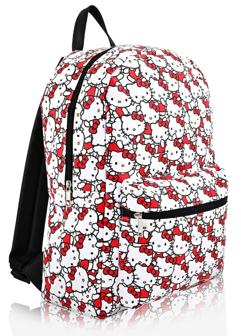 Fast Forward Sanrio Hello Kitty Backpack for Girls, Boys, Women, Men, Adults, Unisex | Cute PU Leather Large Travel Backpack Purse Shoulder Purse | Hello Kitty Bag and Accessories - Image 2