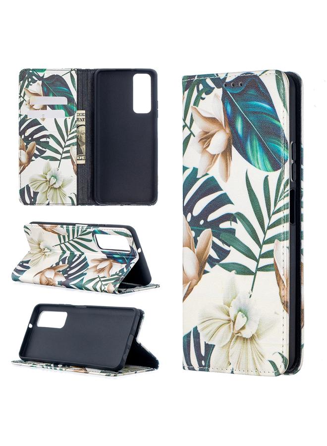 Zaboon Case For Huawei P smart 2021 / Y7a Colored Drawing Pattern Invisible Magnetic Horizontal Flip PU Leather Case with Holder & Card Slots & Wallet - Image 1