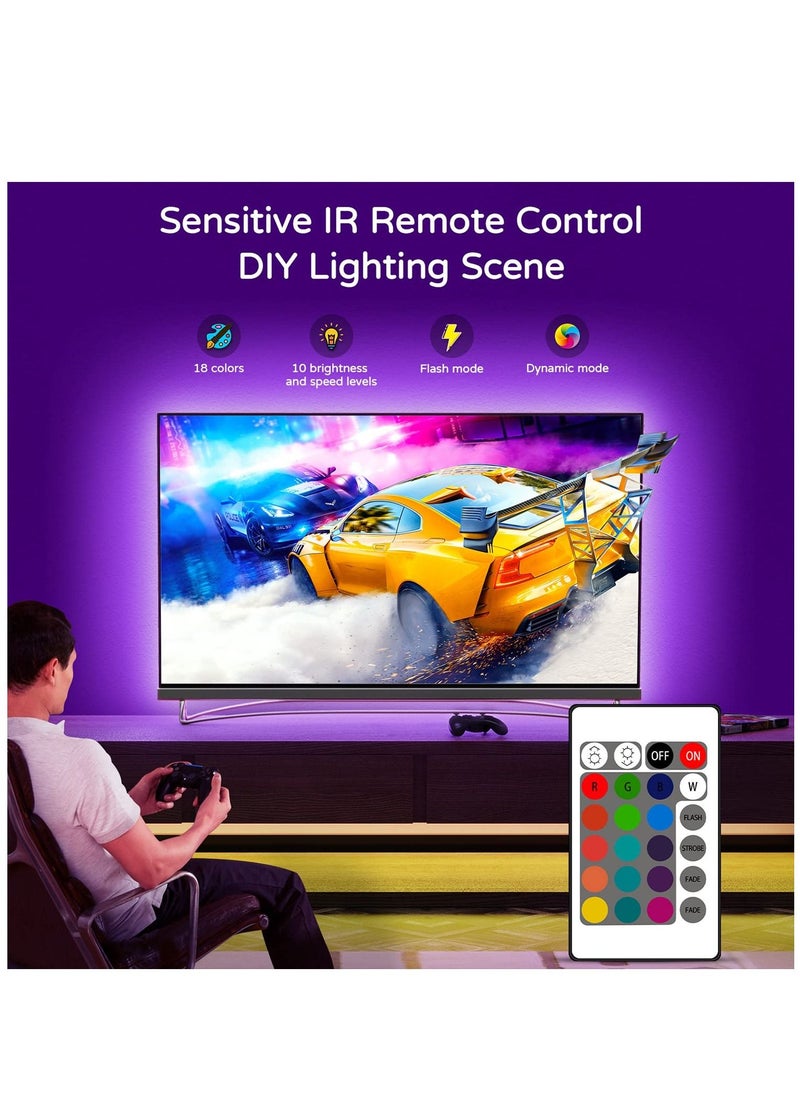 Arabest ضوء ديكور للتلفزيون LED الخلفية 8.2 قدم ضوء LED للتلفزيون 32-60 بوصة إضاءة خلفية للشاشة HD TV جدار جبل مساحة العمل لعبة ديكور غرفة LED مجموعة الإضاءة المزاجية المستقطبة  - Image 3