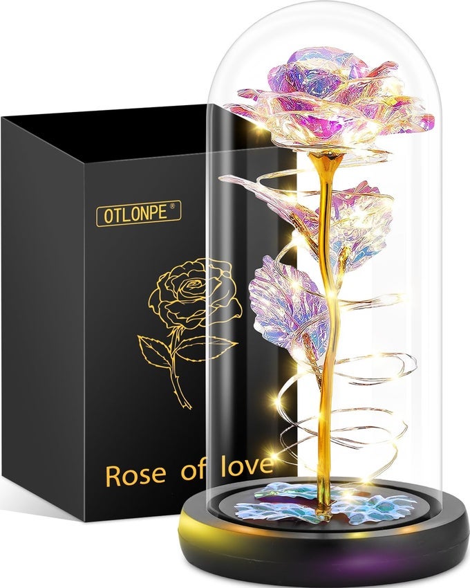 GLASS ROSE MOTHERS DAY FLOWER GIFTS FOR MOM FROM DAUGHTER SON BIRTHDAY GIFTS FOR WOMEN GRANDMA WIFE GIRLFRIEND SISTER WOMENS GIFTS FOR TEACHER APPRECIATION GRADUATION ANNIVERSARY CHRISTMAS