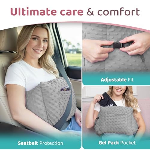Zomaple Post Mastectomy Pillow, Grey – Gentle Breast Protection for Sleep & Car Rides – Reduces Underarm Pressure, Cushions Bumps & Helps You Relax – Lumpectomy & Mastectomy Recovery Support - Image 5
