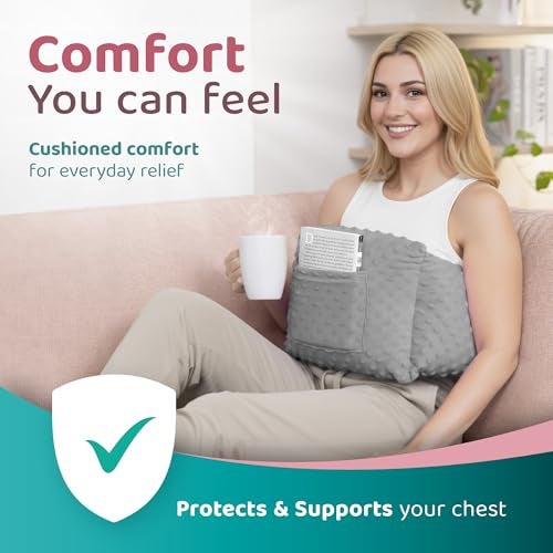 Zomaple Post Mastectomy Pillow, Grey – Gentle Breast Protection for Sleep & Car Rides – Reduces Underarm Pressure, Cushions Bumps & Helps You Relax – Lumpectomy & Mastectomy Recovery Support - Image 3