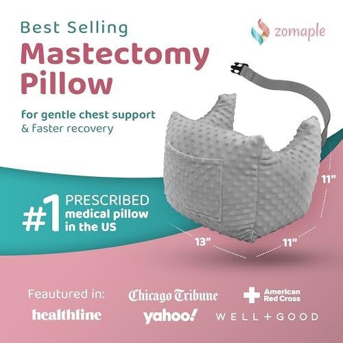 Zomaple Post Mastectomy Pillow, Grey – Gentle Breast Protection for Sleep & Car Rides – Reduces Underarm Pressure, Cushions Bumps & Helps You Relax – Lumpectomy & Mastectomy Recovery Support - Image 2