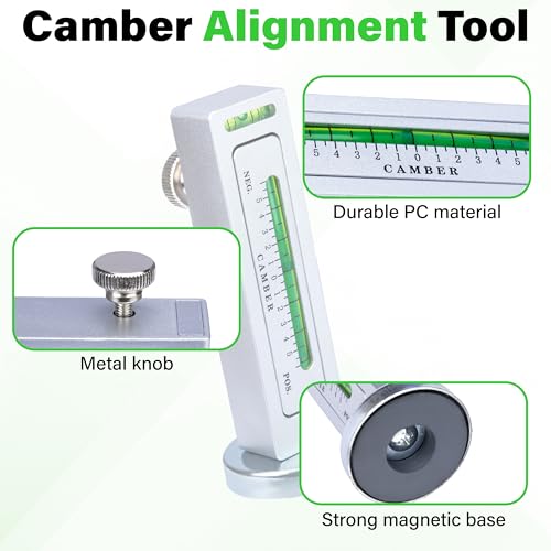 Sixzoo Wheel Alignment Tool, Universal Camber Alignment Tool, Adjustable Magnetic Gauge Tools, Alignments Tools Automotive, Caster Camber Gauge, Tire Repair Accessories for Most Cars Trucks RVs - Image 4